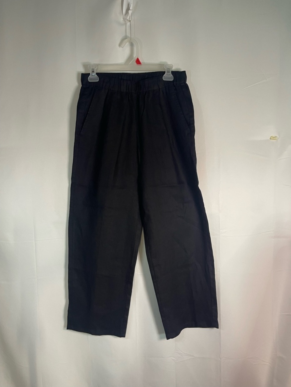 Eileen Fisher Black Elastic-Waist Chinos